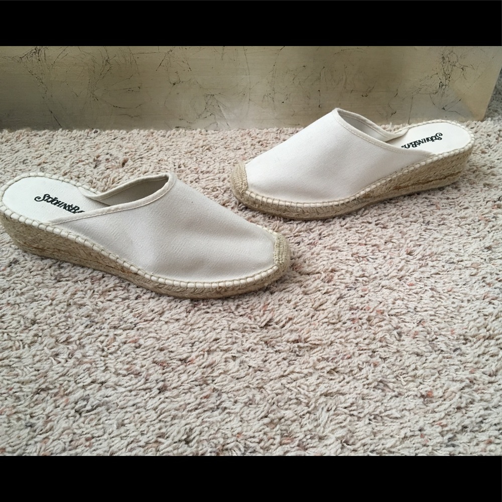 Cream Linen St Johns Bay Slide in Espadrilles 10